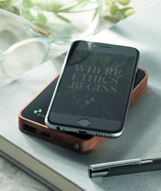 Logo trade business gifts image of: Wireless 4000 mAh Power bank